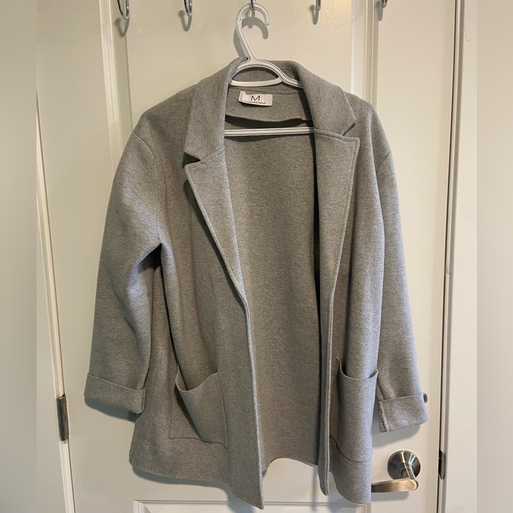 Magaschoni Gray Wool-Blend Blazer Jacket